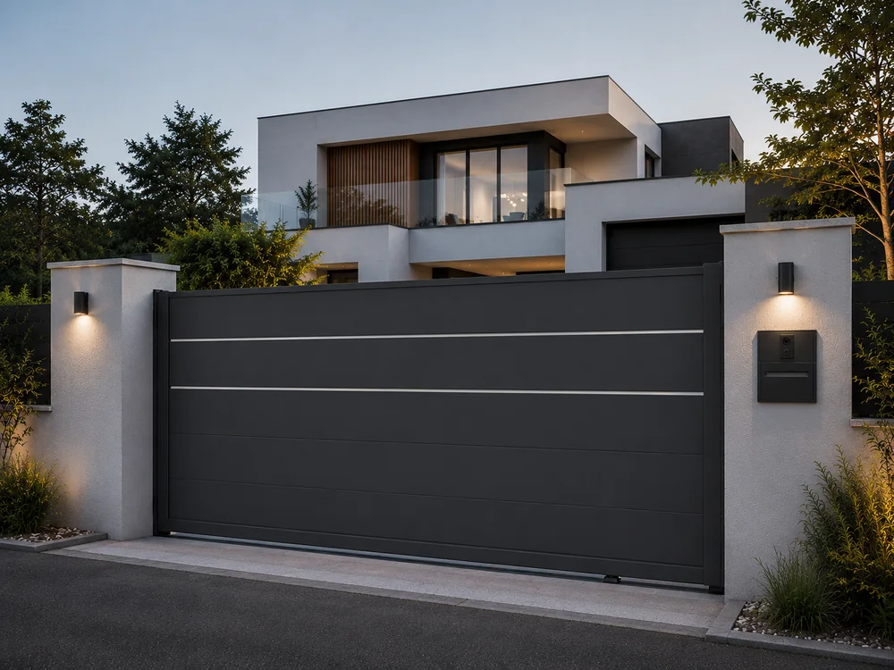 Portail coulissant aluminium gamme moderne sur mesure
